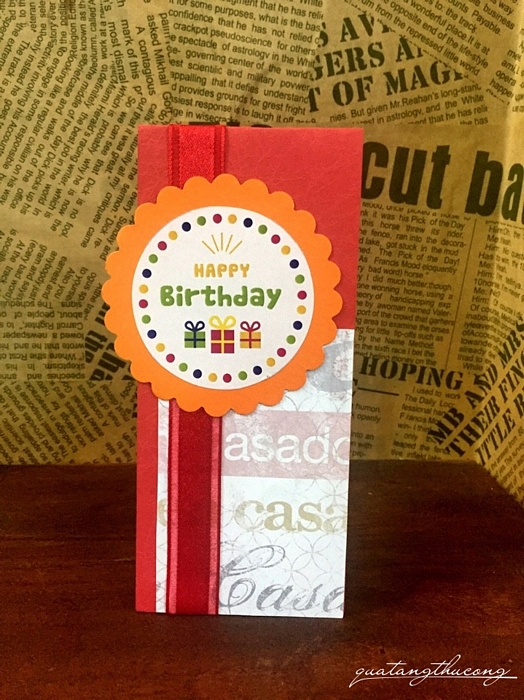 Thiệp handmade sinh nhật 6x15cm mẫu 1